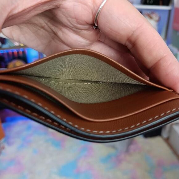 Celine Zip TRIOMPHE Canvas Wallet W/ Lamb Skin Leather Brown Card Holders Set - Picture 8 of 13